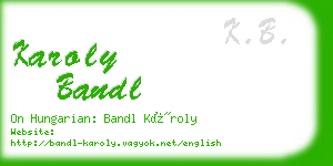 karoly bandl business card